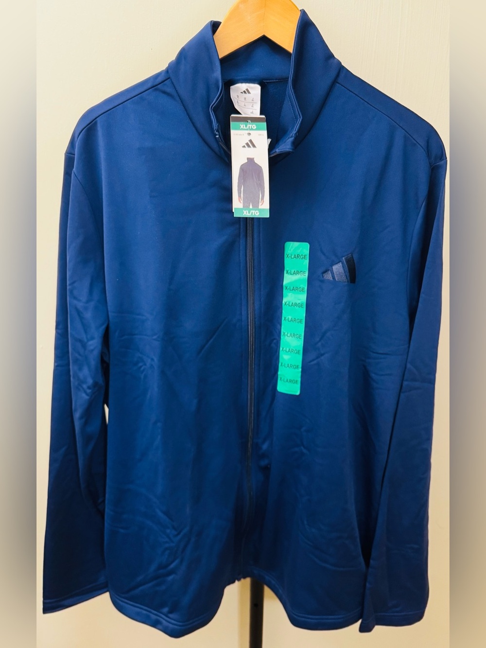 adidas Men's Zip-Up Track Jacket in Deep Blue